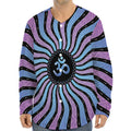 Psychedelic Om Print Long Sleeve Baseball Jersey