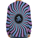 Psychedelic Om Print Long Sleeve Baseball Jersey