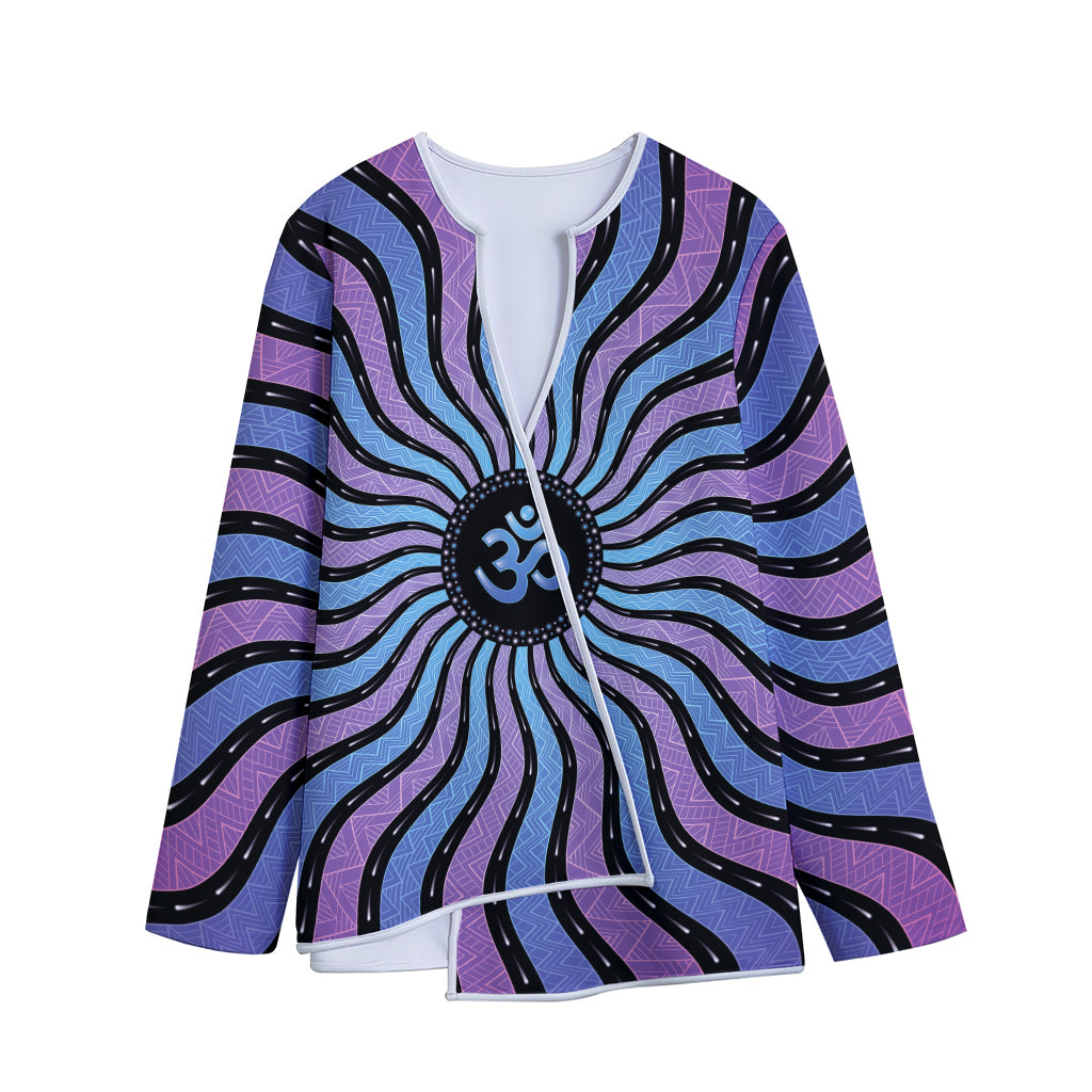 Psychedelic Om Print Long Sleeve Short Coat