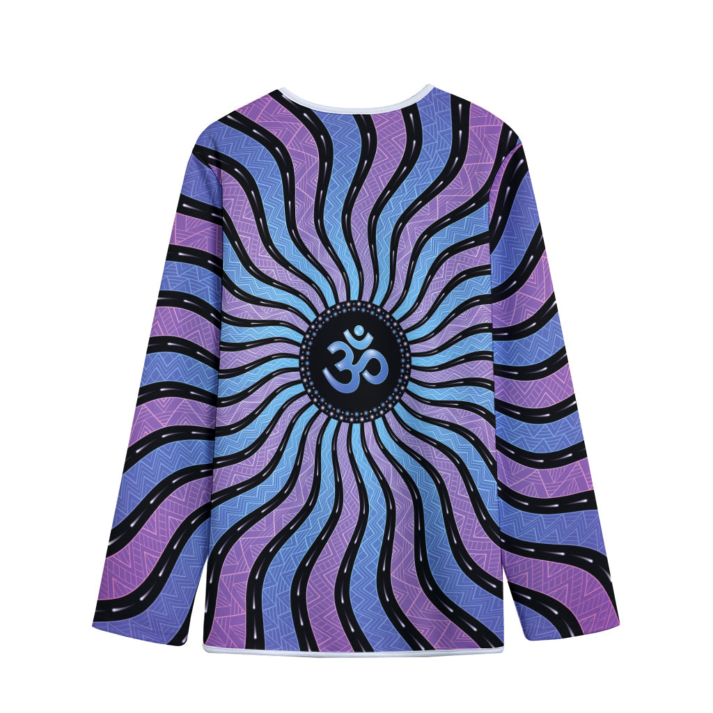 Psychedelic Om Print Long Sleeve Short Coat