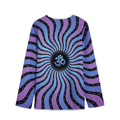 Psychedelic Om Print Long Sleeve Short Coat