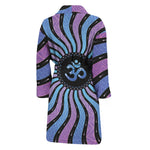 Psychedelic Om Print Men's Bathrobe