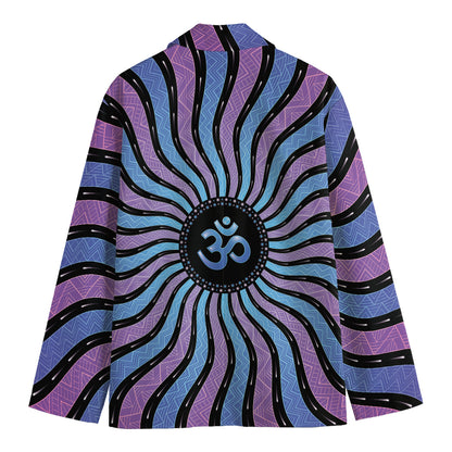 Psychedelic Om Print Men's Blazer