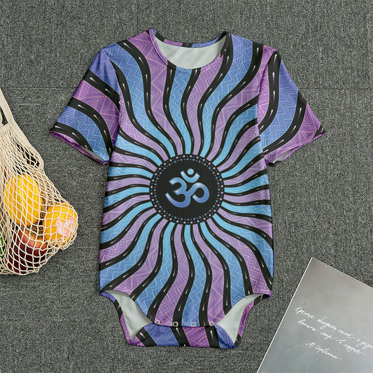 Psychedelic Om Print Men's Bodysuit