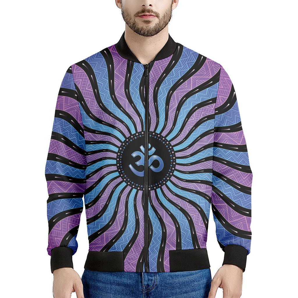 Psychedelic Om Print Men's Bomber Jacket