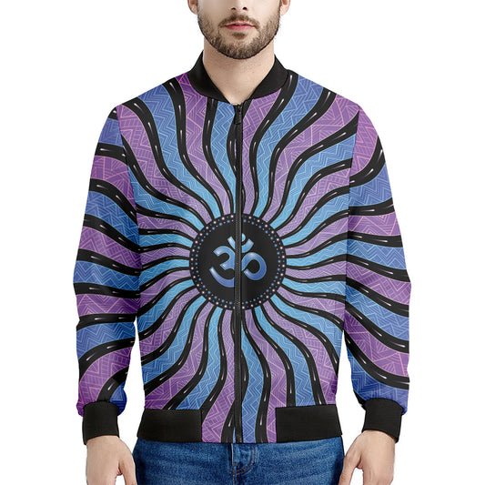 Psychedelic Om Print Men's Bomber Jacket