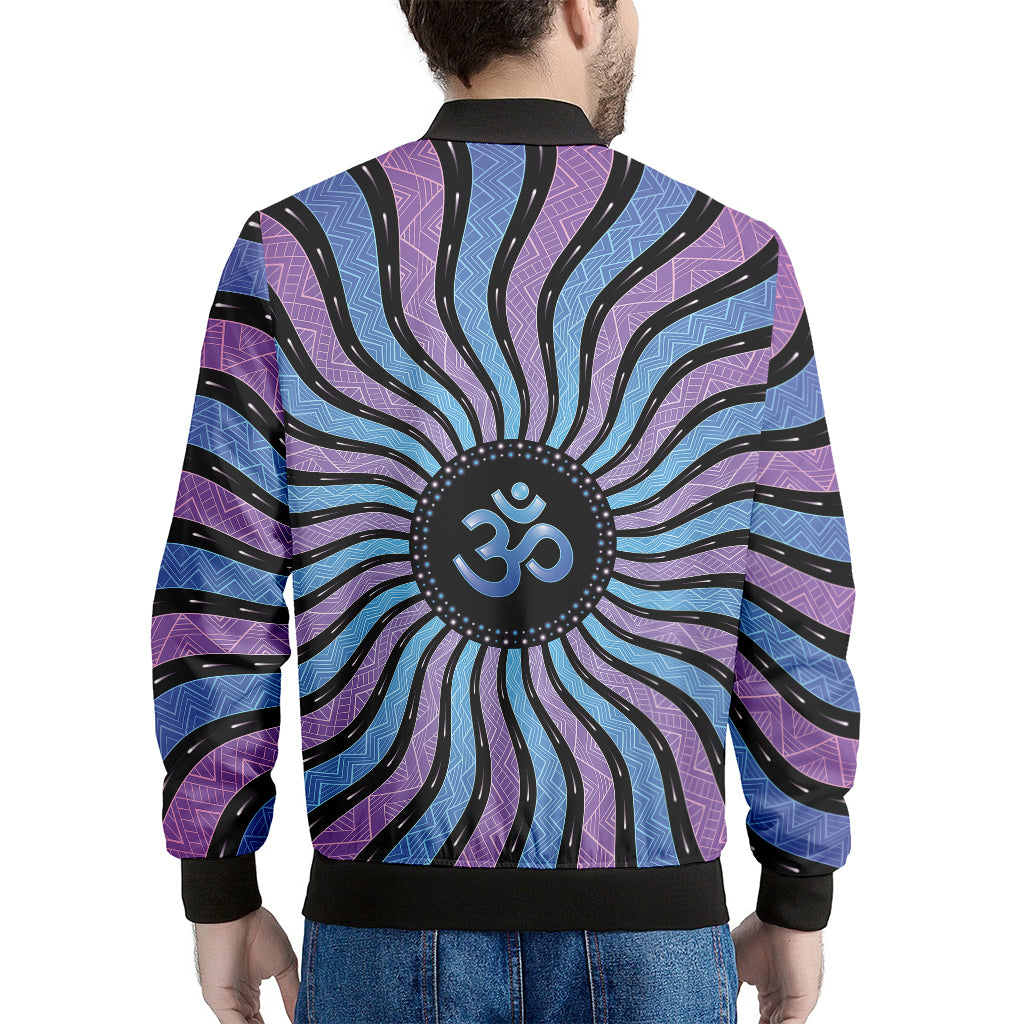 Psychedelic Om Print Men's Bomber Jacket