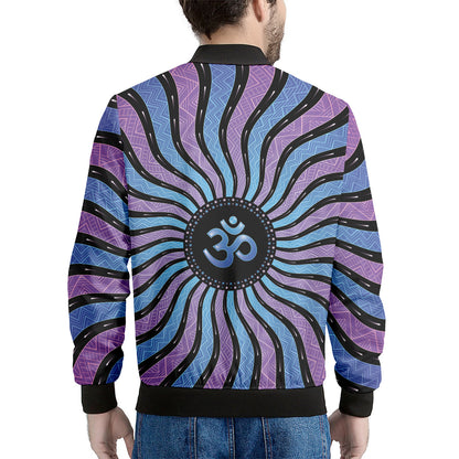 Psychedelic Om Print Men's Bomber Jacket