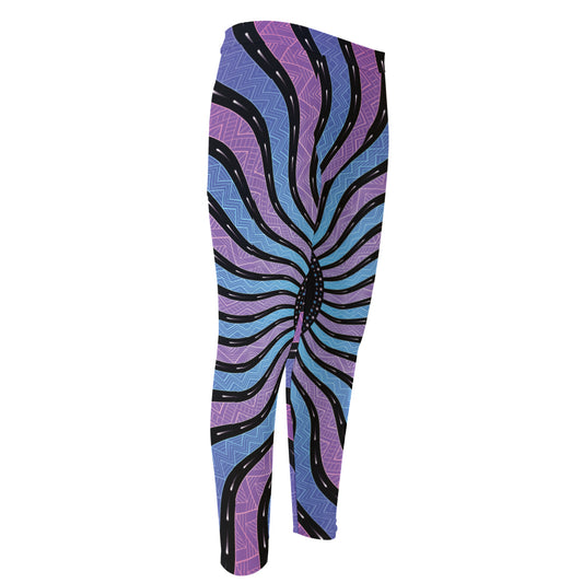 Psychedelic Om Print Men's Compression Pants