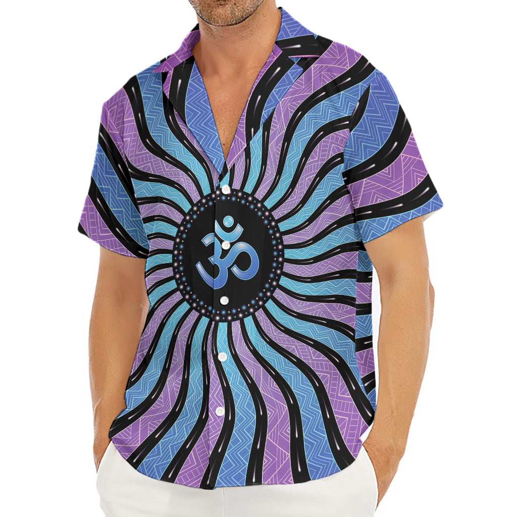 Psychedelic Om Print Men's Deep V-Neck Shirt