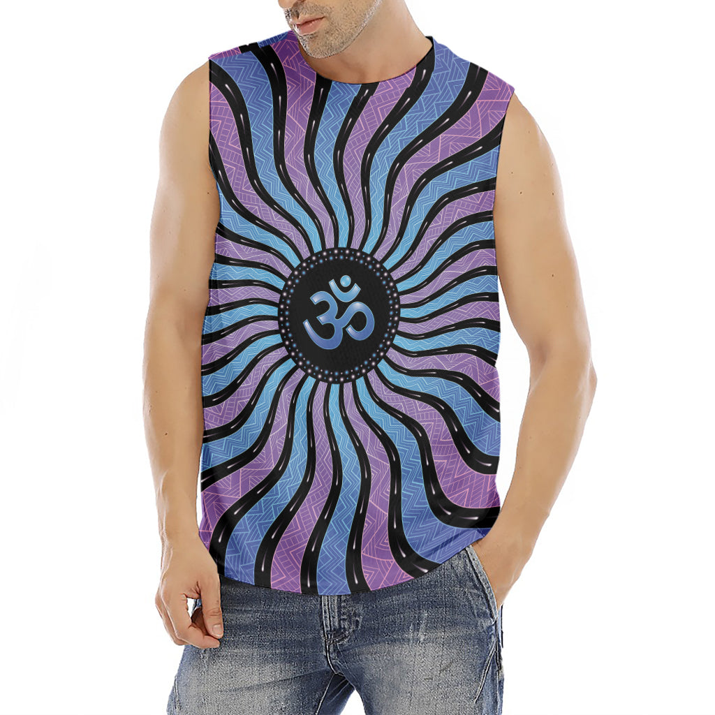 Psychedelic Om Print Men's Fitness Tank Top