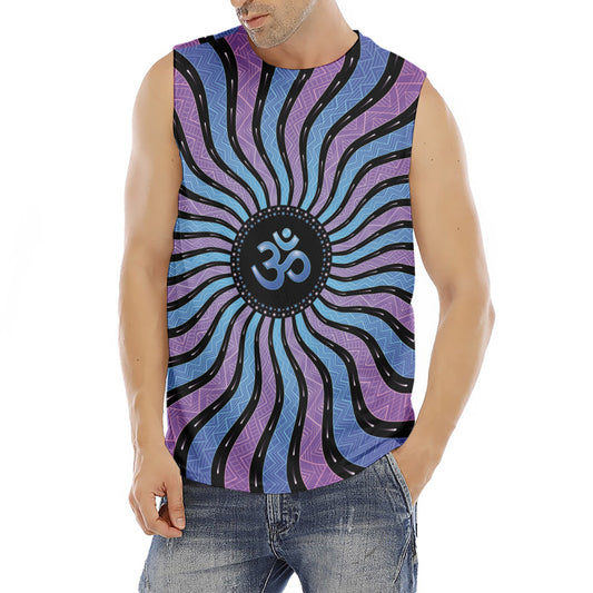 Psychedelic Om Print Men's Fitness Tank Top