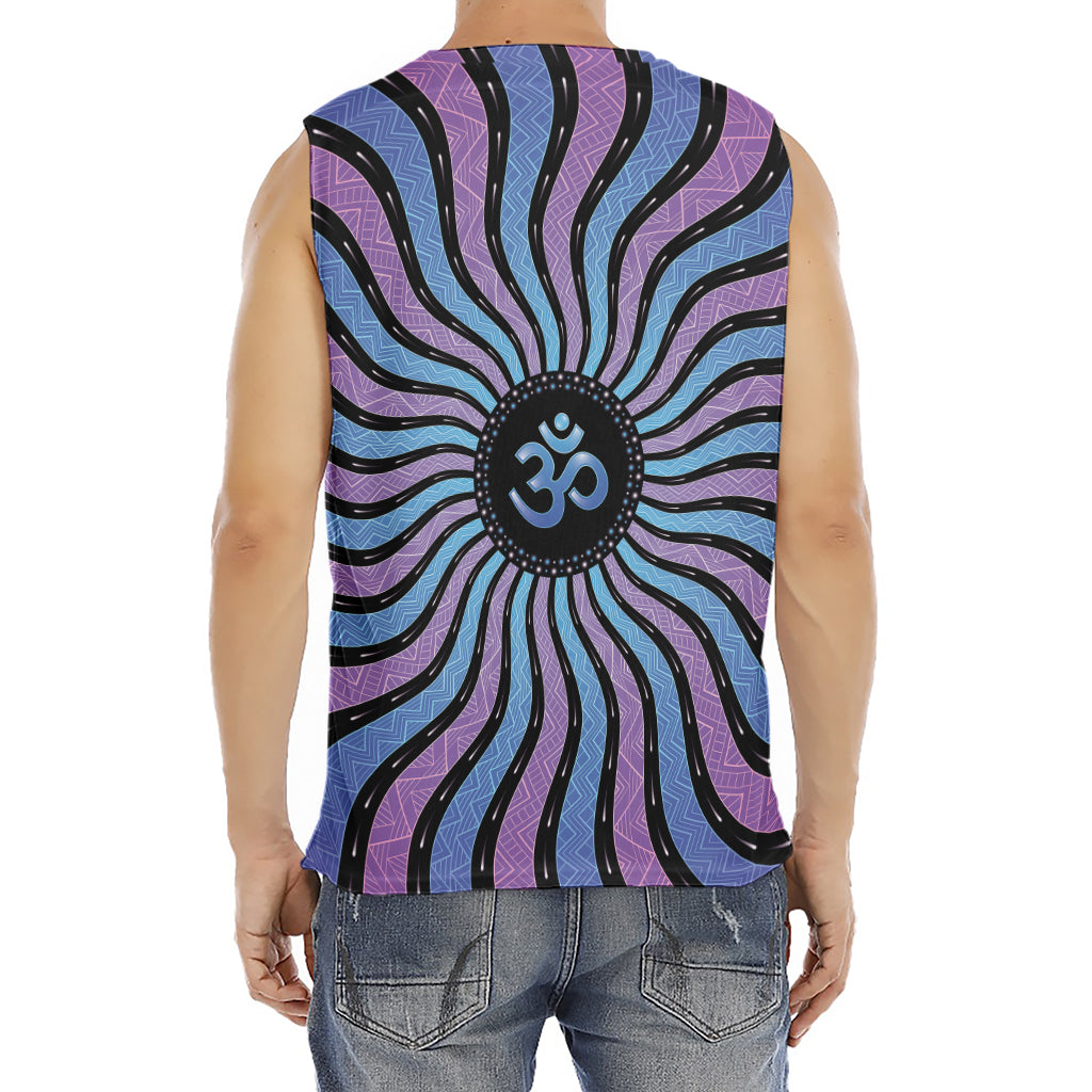 Psychedelic Om Print Men's Fitness Tank Top