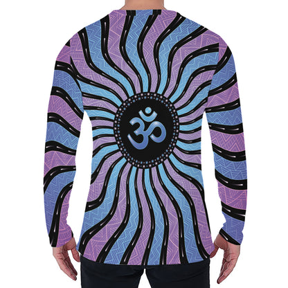 Psychedelic Om Print Men's Long Sleeve T-Shirt