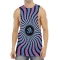 Psychedelic Om Print Men's Muscle Tank Top