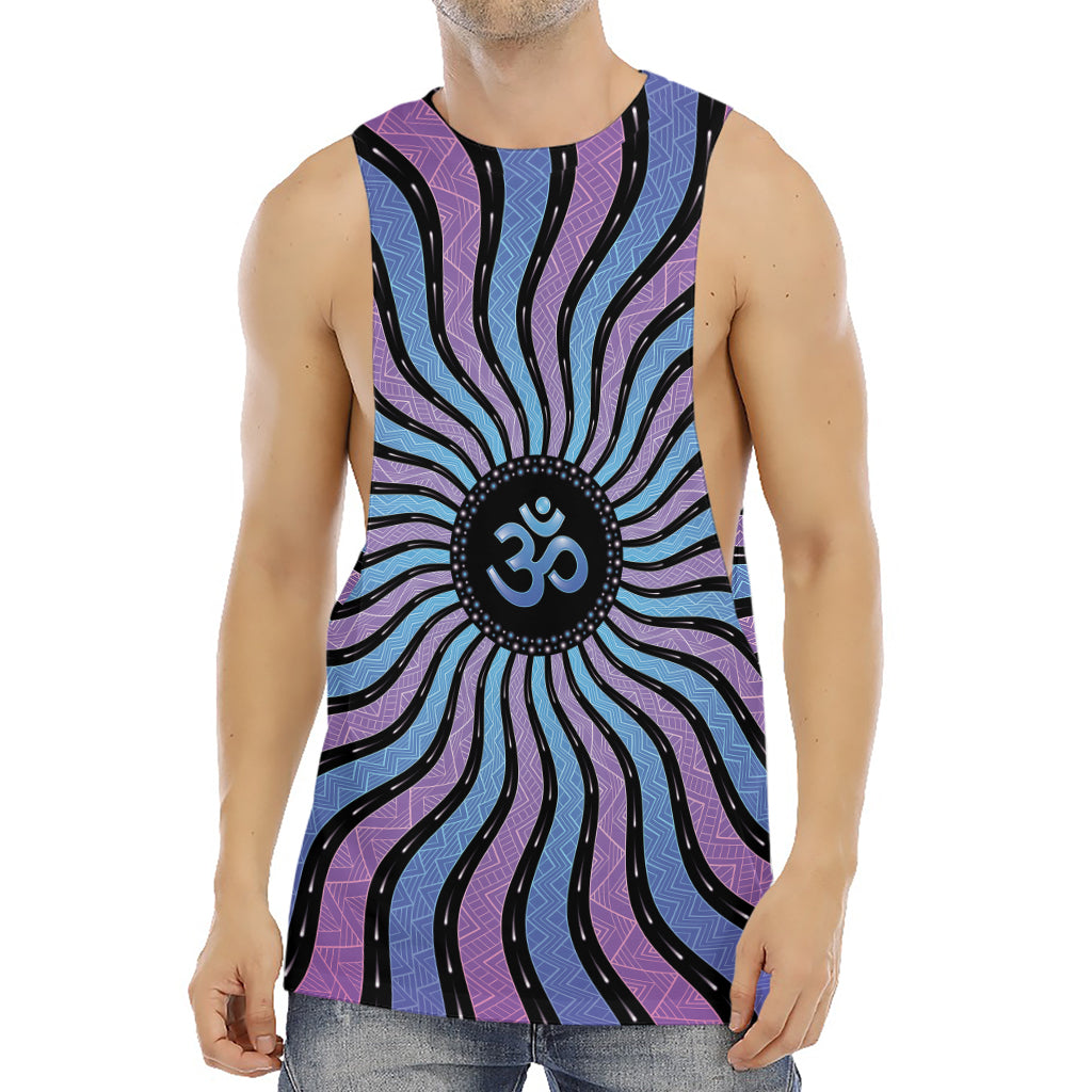 Psychedelic Om Print Men's Muscle Tank Top