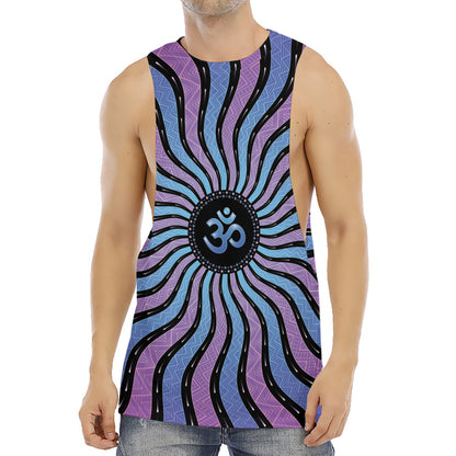 Psychedelic Om Print Men's Muscle Tank Top