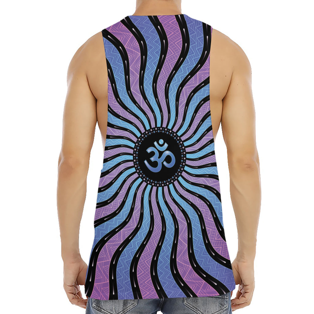 Psychedelic Om Print Men's Muscle Tank Top