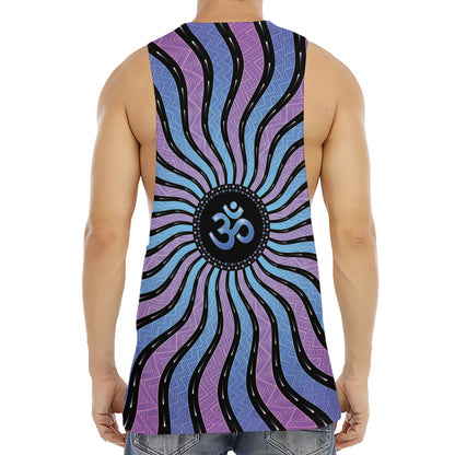 Psychedelic Om Print Men's Muscle Tank Top