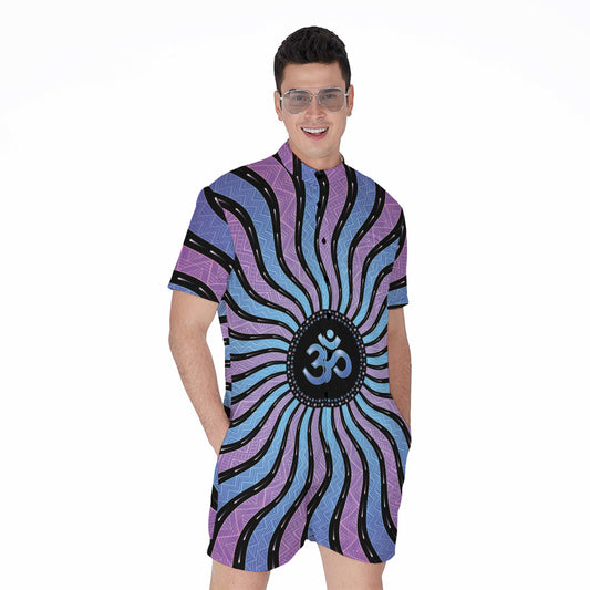 Psychedelic Om Print Men's Rompers