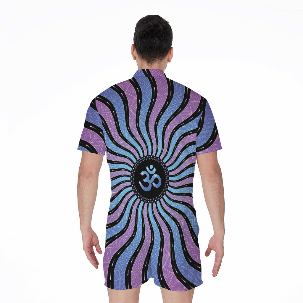 Psychedelic Om Print Men's Rompers