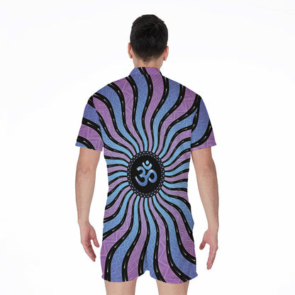 Psychedelic Om Print Men's Rompers