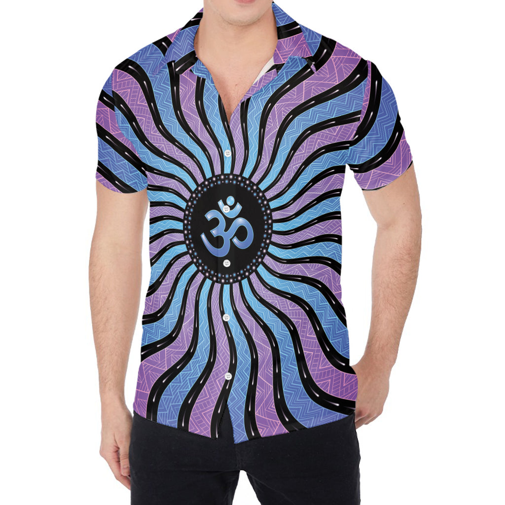 Psychedelic Om Print Men's Shirt