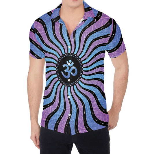 Psychedelic Om Print Men's Shirt
