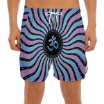 Psychedelic Om Print Men's Split Running Shorts