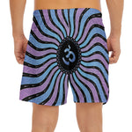 Psychedelic Om Print Men's Split Running Shorts