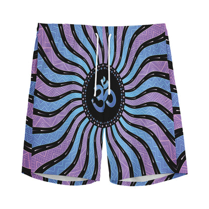 Psychedelic Om Print Men's Sports Shorts
