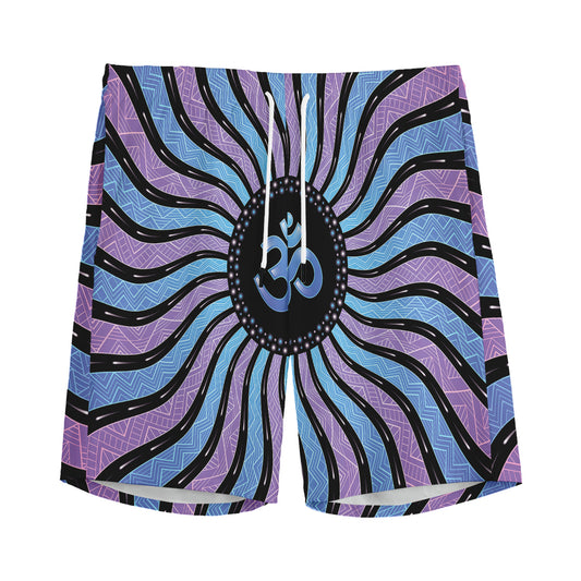 Psychedelic Om Print Men's Sports Shorts