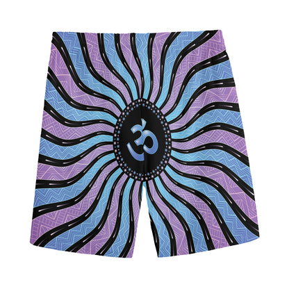 Psychedelic Om Print Men's Sports Shorts