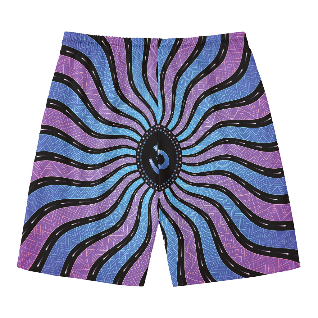 Psychedelic Om Print Men's Swim Trunks