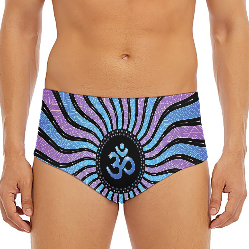 Psychedelic Om Print Men's Triangle Swim Briefs