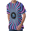Psychedelic Om Print Men's Velvet T-Shirt