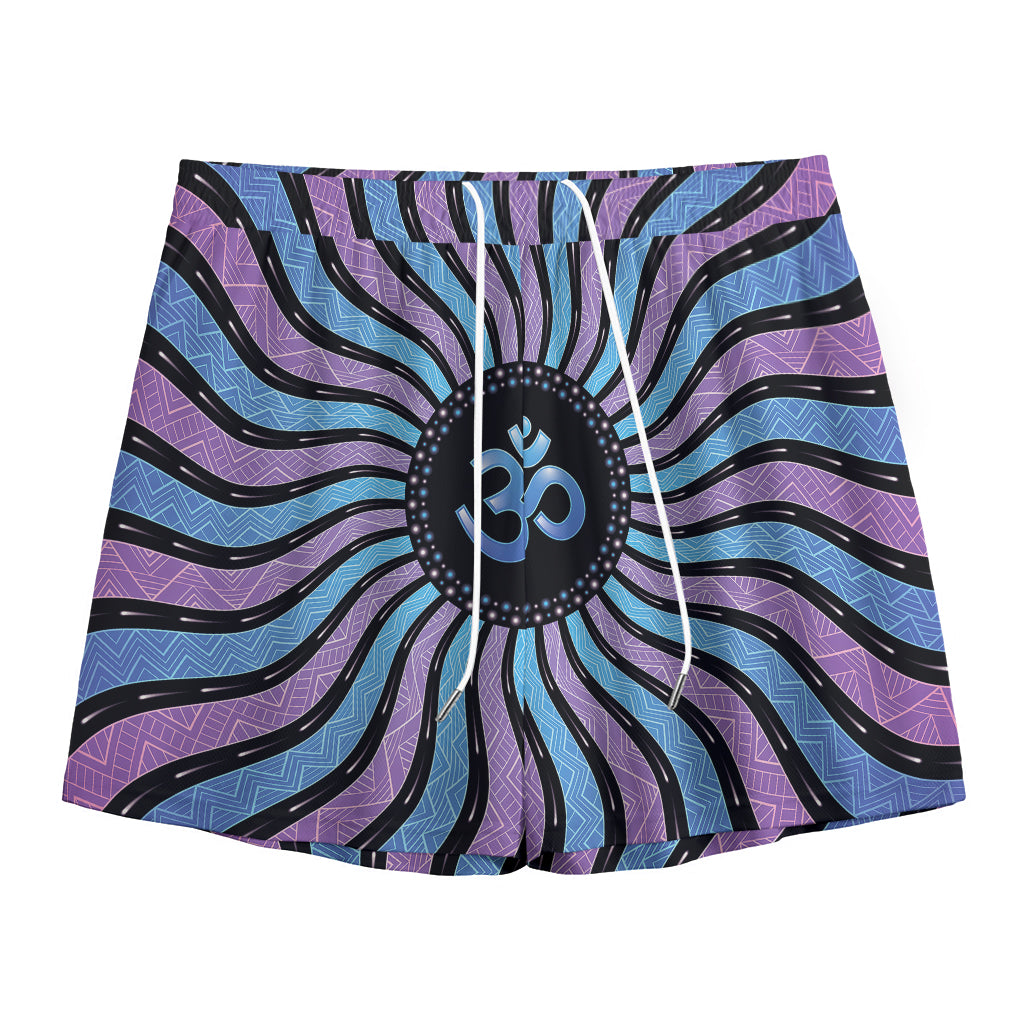 Psychedelic Om Print Mesh Shorts