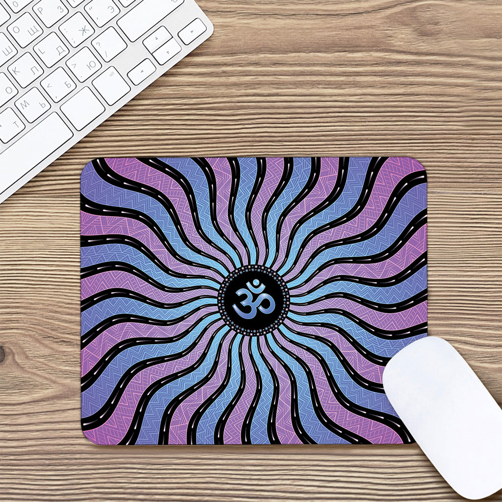 Psychedelic Om Print Mouse Pad