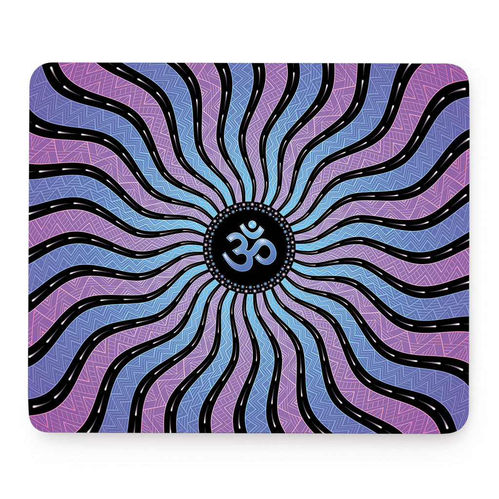 Psychedelic Om Print Mouse Pad