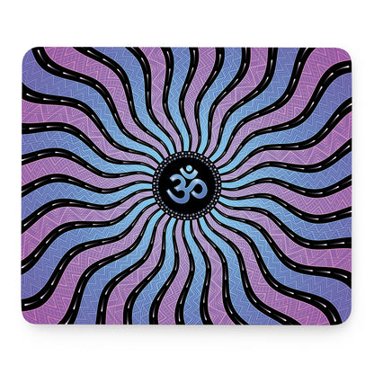 Psychedelic Om Print Mouse Pad