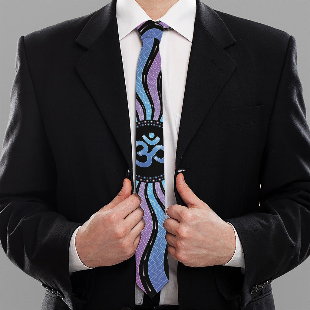 Psychedelic Om Print Necktie