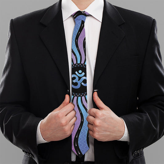 Psychedelic Om Print Necktie