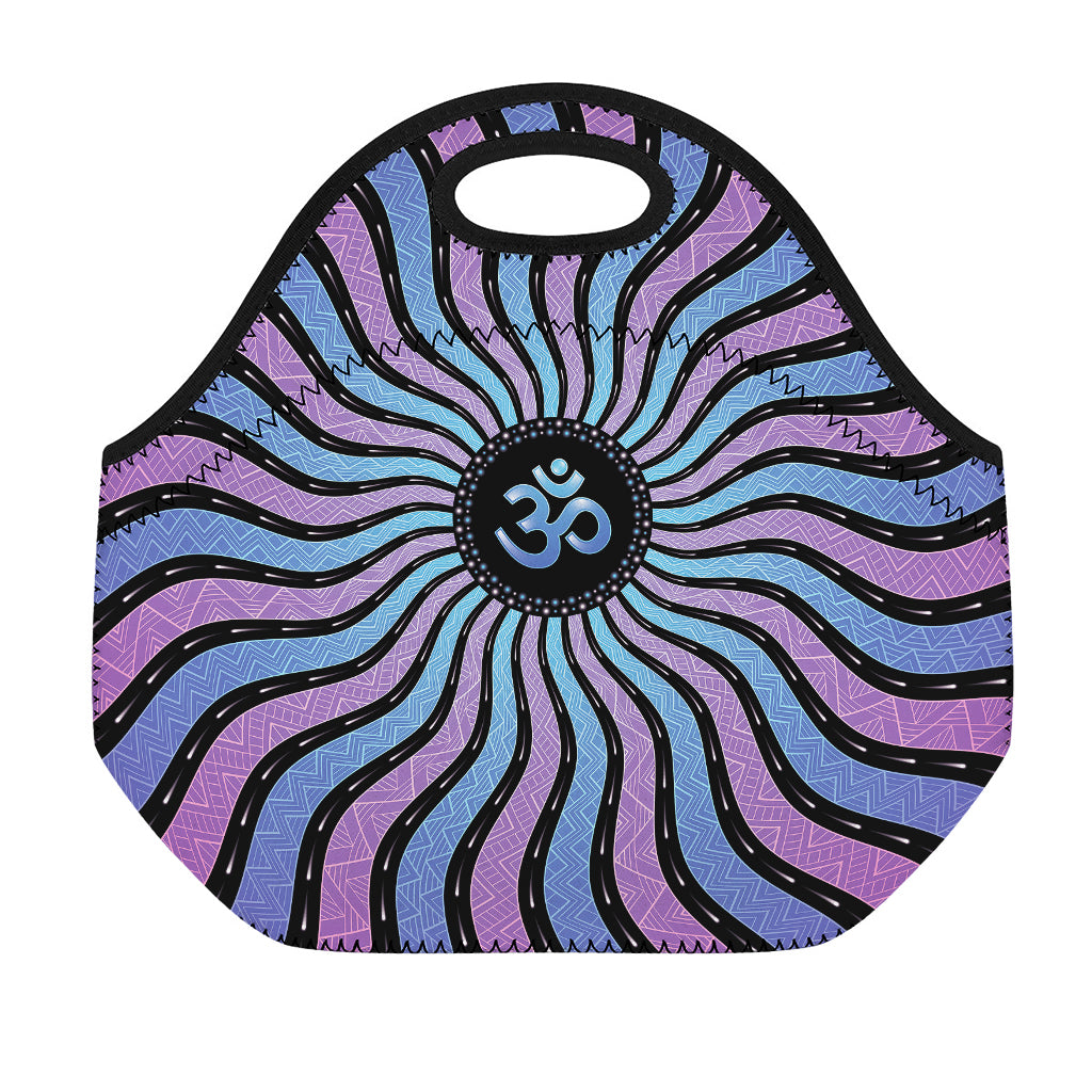 Psychedelic Om Print Neoprene Lunch Bag