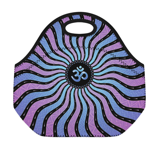 Psychedelic Om Print Neoprene Lunch Bag