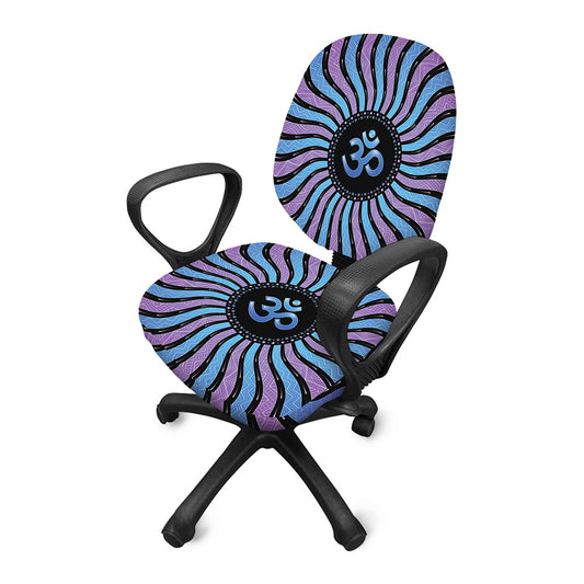 Psychedelic Om Print Office Chair Cover