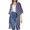 Psychedelic Om Print Open Front Beach Cover Up