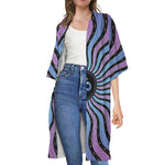 Psychedelic Om Print Open Front Beach Cover Up