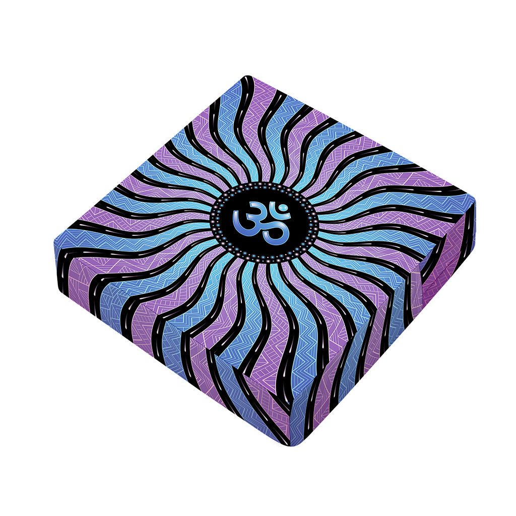 Psychedelic Om Print Outdoor Seat Cushion Cover