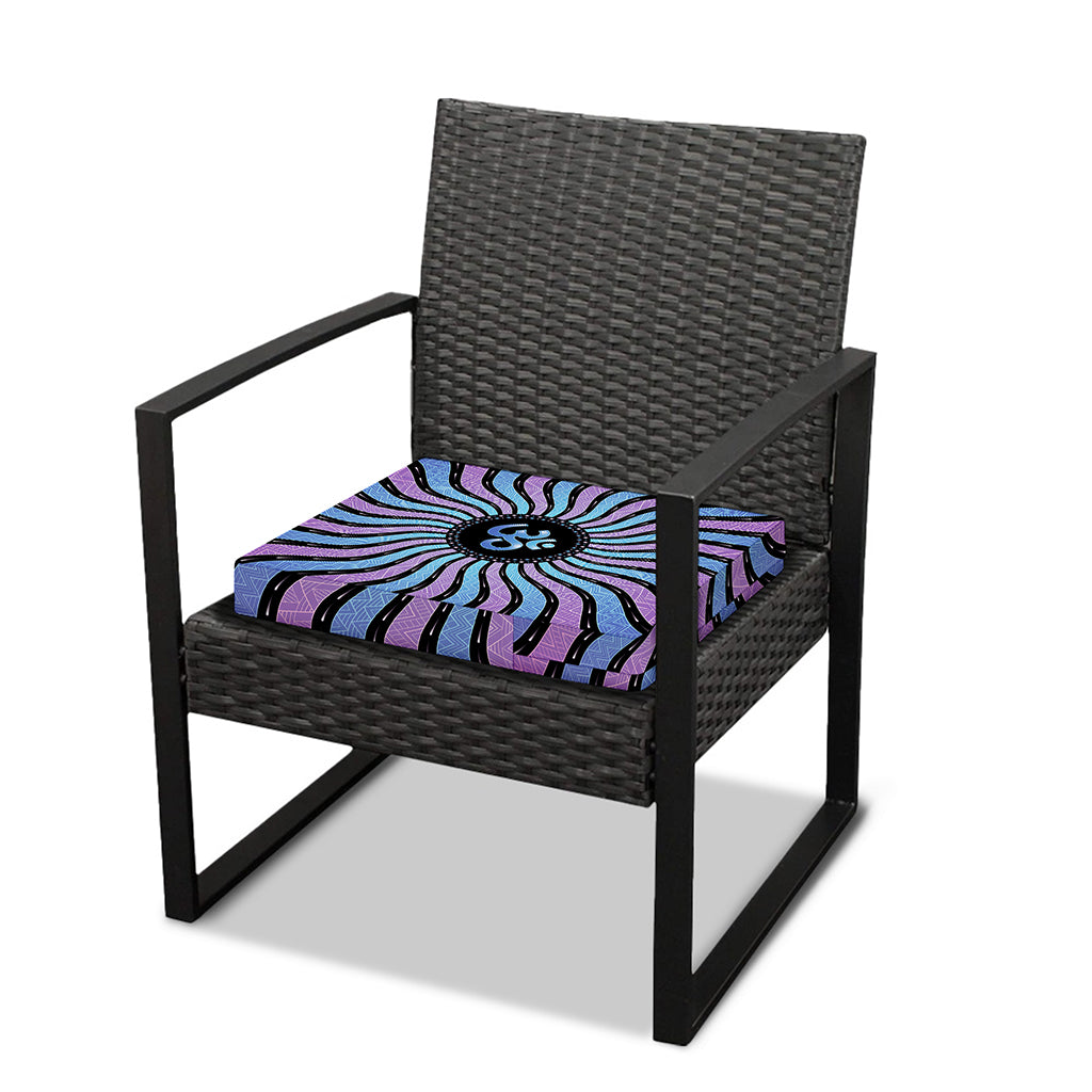 Psychedelic Om Print Outdoor Seat Cushion Cover
