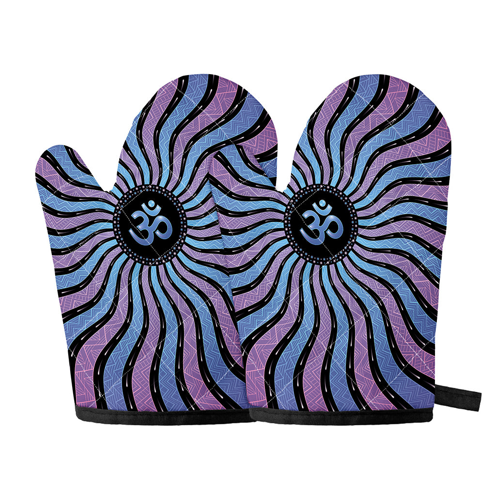 Psychedelic Om Print Oven Mitts